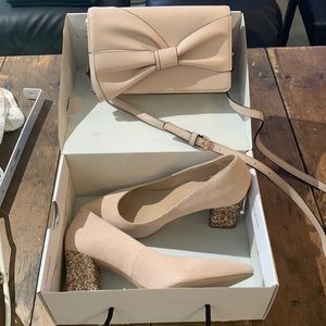 Aldo Glitter Heels and elegant, small purse